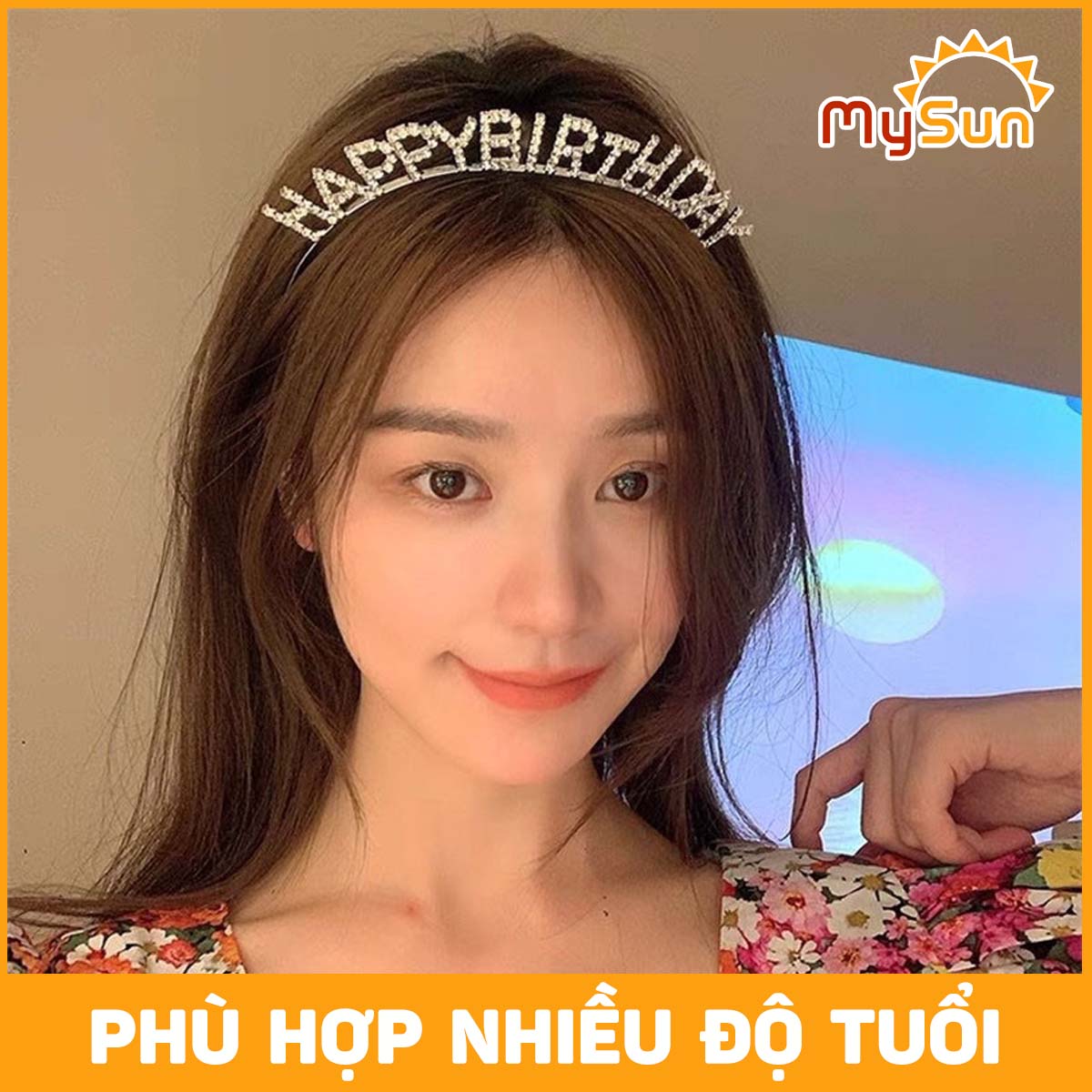 Băng đô bờm sinh nhật Happy BirthDay cho bé gái - trai, ba mẹ cài tóc đẹp giá rẻ MySun