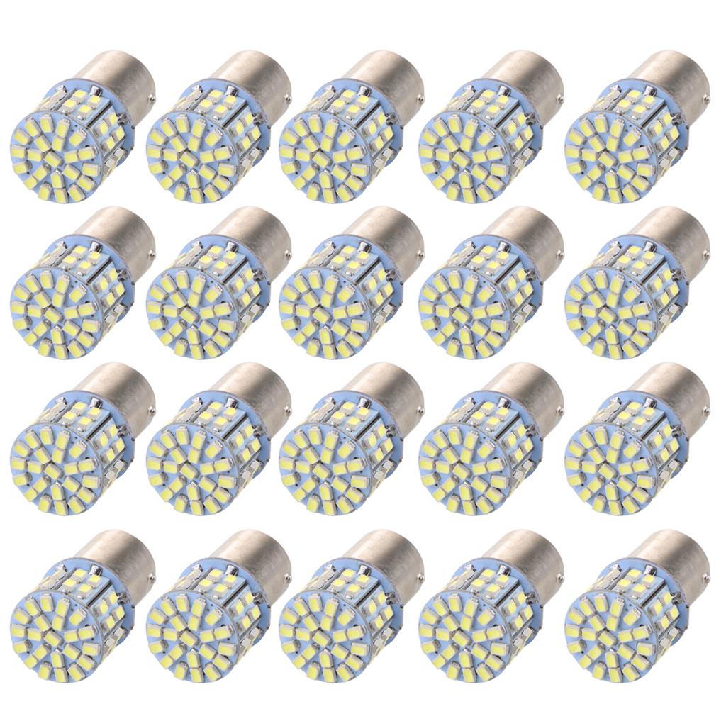 20 Pieces White 1156 Super Bright 50 SMD LED Turn Signal Light Bulb for Car
