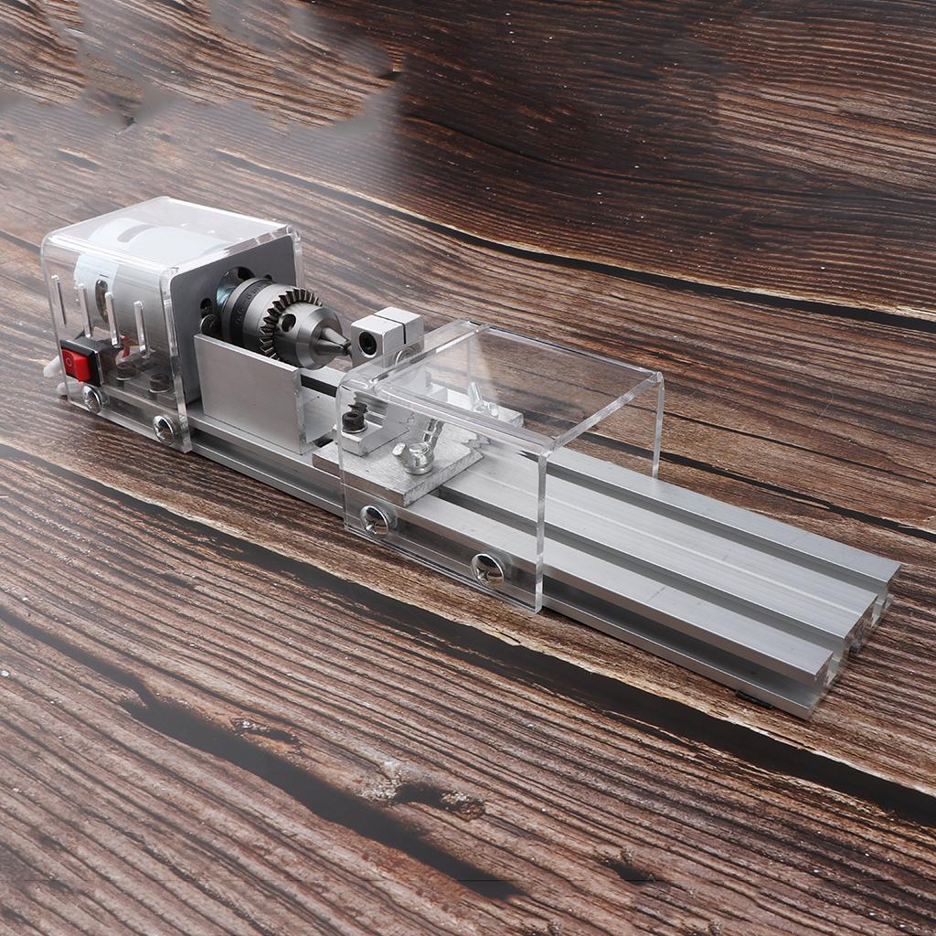 Mini Lathe Beads Machine with Power Supply for Wood Working DIY Rotary Tools