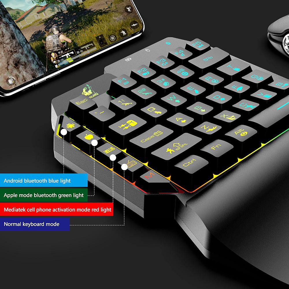 Bàn Phím Bán Cơ G11 Có 39 Phím Kiêm Bộ Chuyển Đổi Game Kết Nối Bluetooth Thế Hệ Mới Chơi Game Pubg Mobile, Rules Of Survival, Free Fire Trên Điện Thoại, Máy Tính Bảng, Laptop Và PC - Hàng Chính Hãng