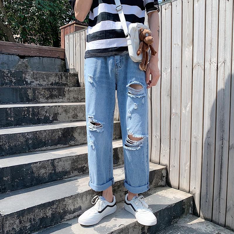 Quần Jeans Nam Ống Rộng Phong Cách Hip Hop Cá Tính