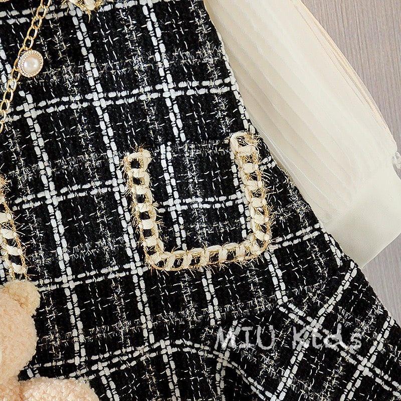 Set váy dạ tweed cao cấp cho bé gái