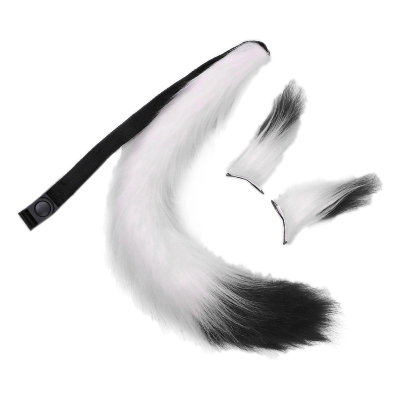 Faux Ears and Tail Set Fancy Dress Costume for Birthday Carnival Party