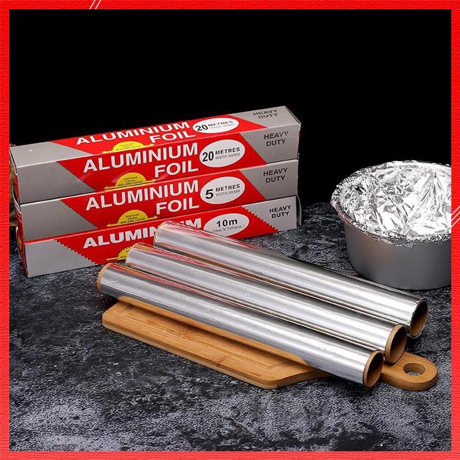 Giấy Bạc Nướng Nồi Chiên Không Dầu ALUMINIUM FOIL Giấy Bạc Nướng Thực Phẩm Chất Liệu Nhôm Kích Thước 5M