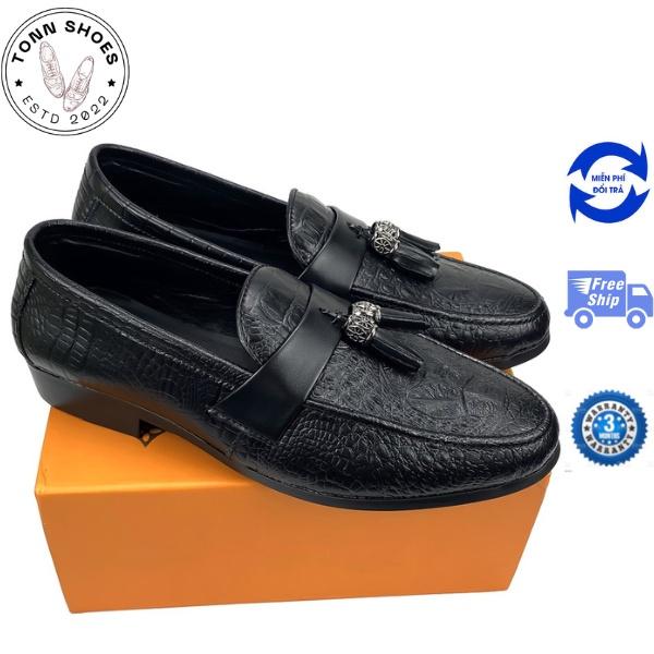 Giày Penny Loafer Nam Chuông thời trang Dập vân đầy cá tính