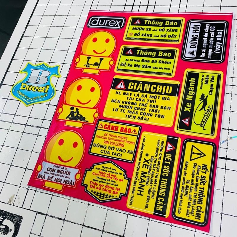 Tem logo sticker cảnh báo con người