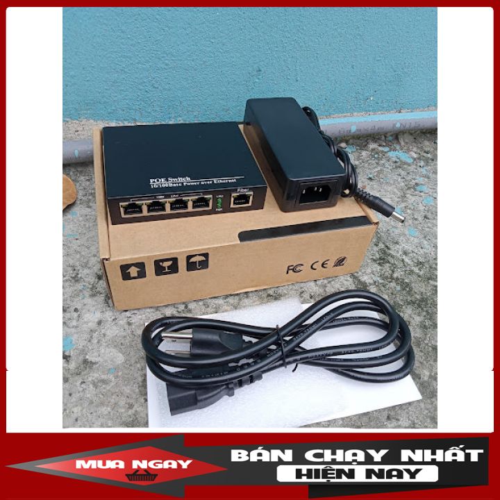 Bộ chia mạng 5 cổng (switch Poe) hỗ trợ cho camera IP Poe