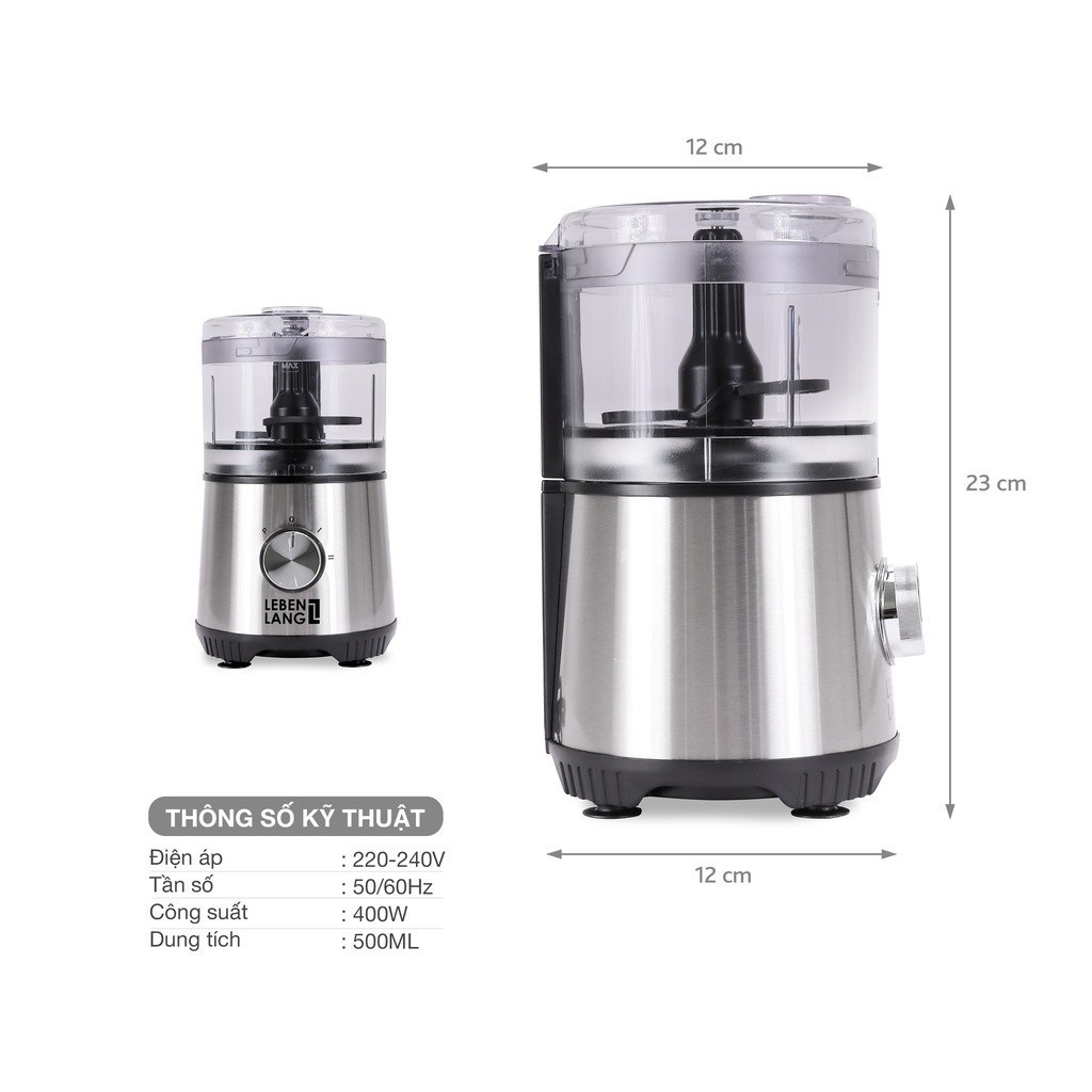 Máy xay thịt đa năng, xay ăn dặm cho bé Sothing Lebenlang LBMF8906 công suất 400w, dung tích cối 500ml- Hàng chính hãng