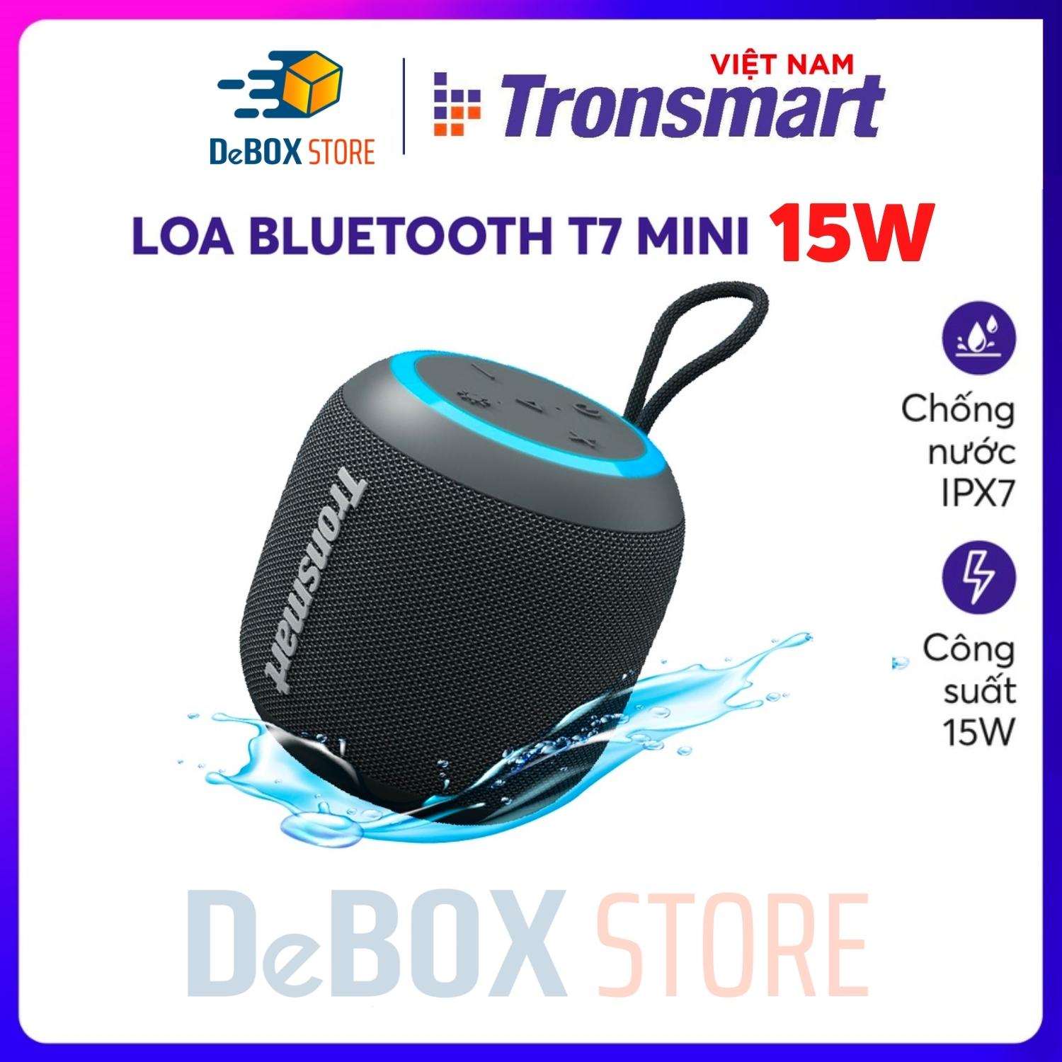 Loa Bluetooth Tronsmart T7 Mini Công suất 15W, Âm thanh siêu trầm, Chống nước IPX7 - Hàng Chính Hãng