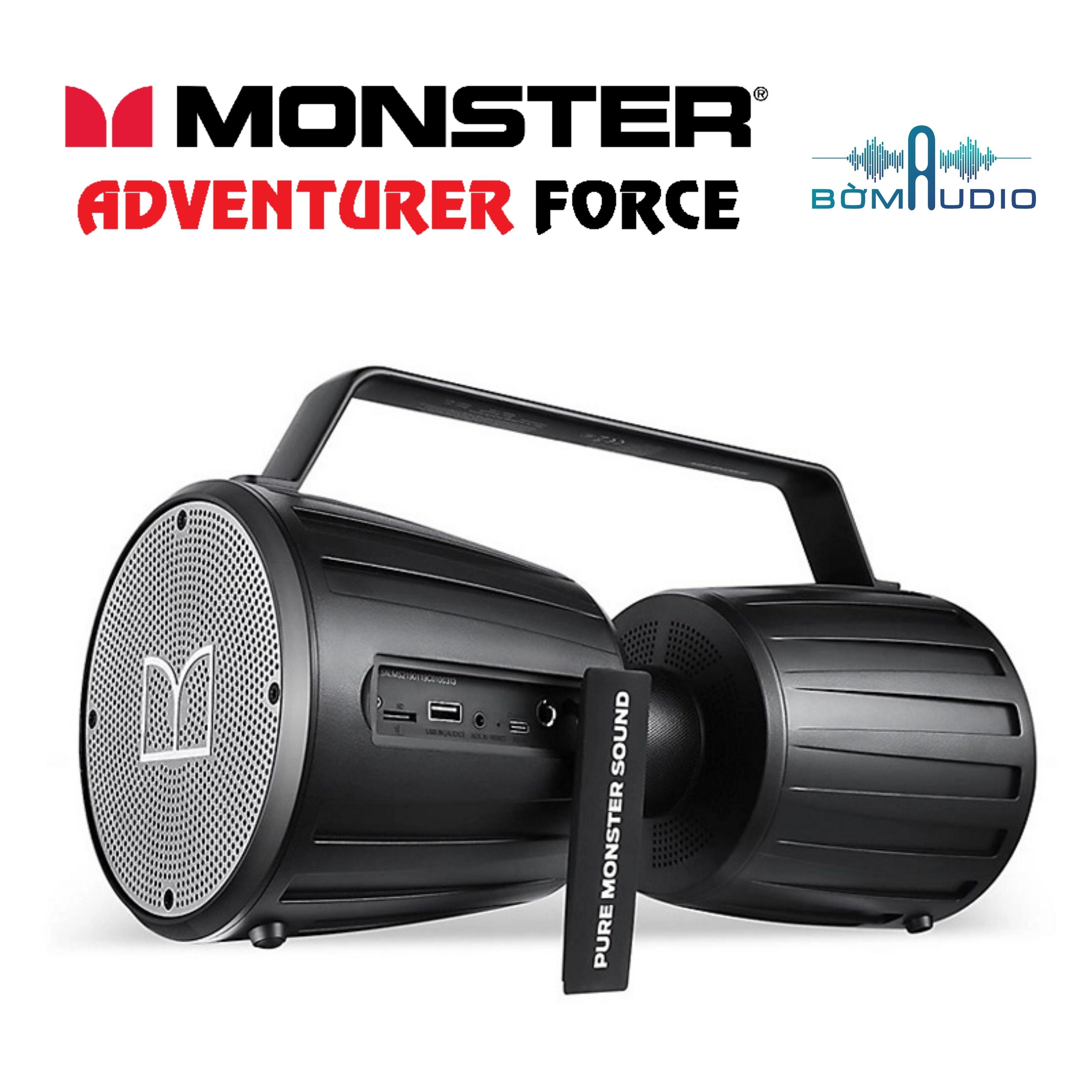 MONSTER ADVENTURER FORCE | Chất Âm Quái Vật _ Khuấy Động Mọi Cuộc Vui - Loa Bluetooth 5.0 Xách Tay Năng Động &amp; Thời Thượng - Chống Nước Chuẩn IPX7 Cao Cấp - Loa Kép 360o Cho Chất Âm Khủng - Đa Dạng Kết Nối - Pin 18H Liên Tục | Hàng Chính Hãng _ Mới 100%