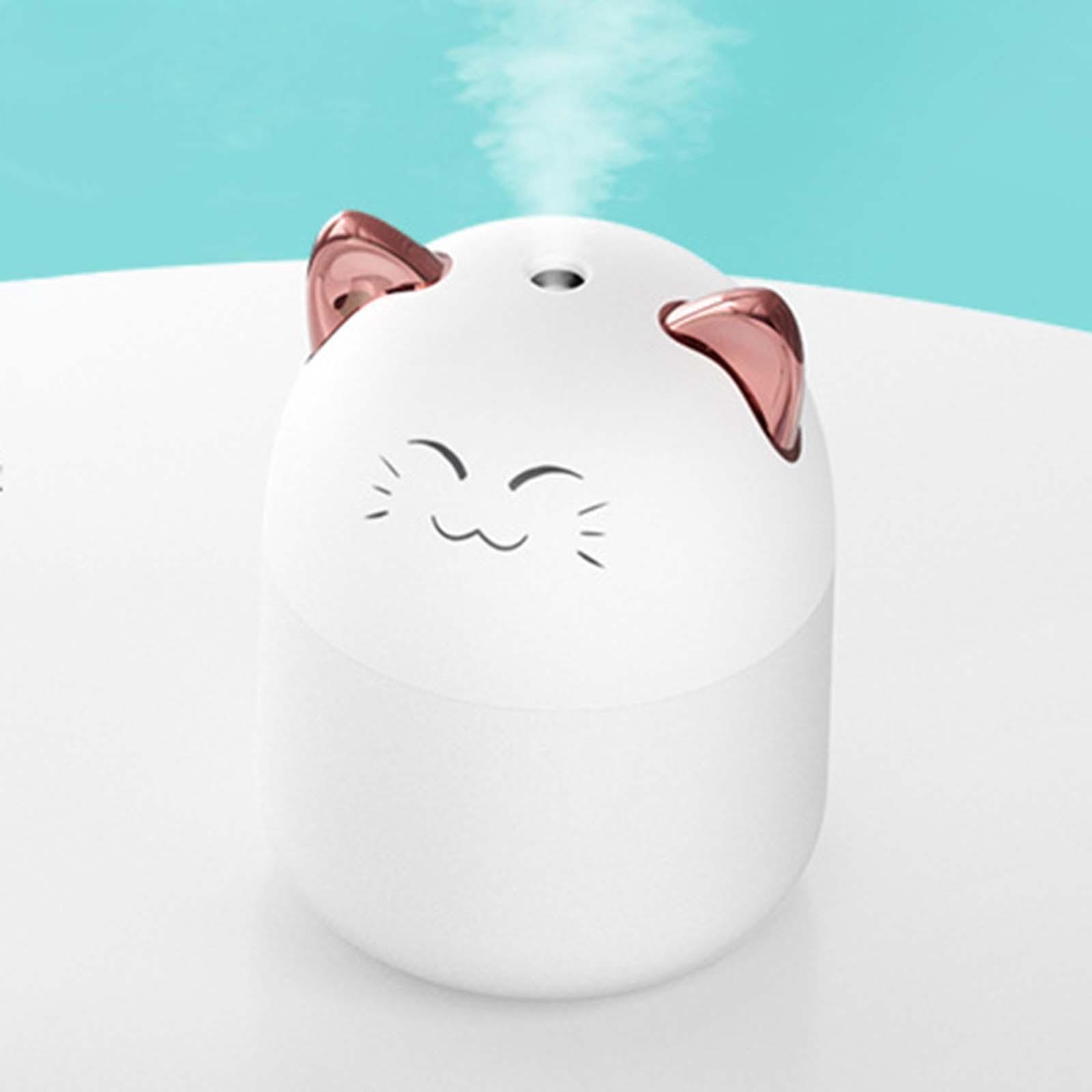Desktop Humidifiers, 250ml Small Air Humidifier, Portable Mini Humidifiers for Bedroom, USB Cool Mist Sprayer with Night Light for Home,Office, Plants