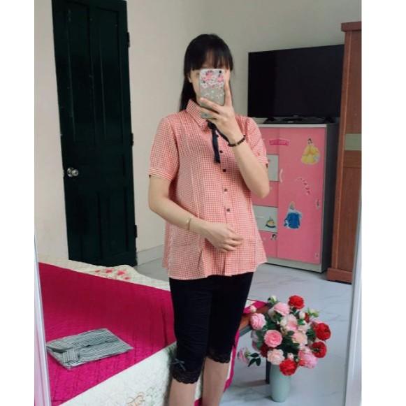 Áo sơ mi bầu MÙA HÈ cộc tay