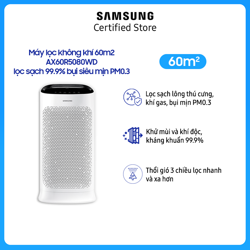 Máy Lọc Không Khí Samsung 60m2 AX60R5080WD - Hàng Chính Hãng