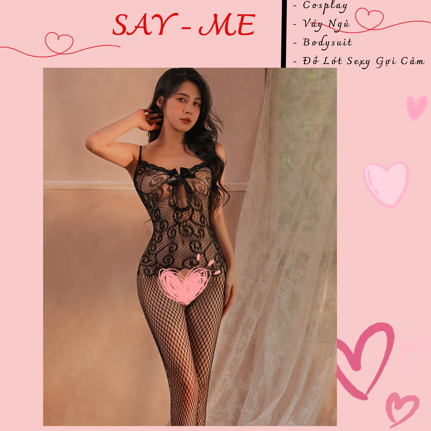 Bộ Bodysuit Lưới Toàn Thân Xẻ Đáy Táo Bạo, Tôn Dáng Tối Đa Và Khơi Gợi Sự Quyến Rũ Tự Nhiên C021