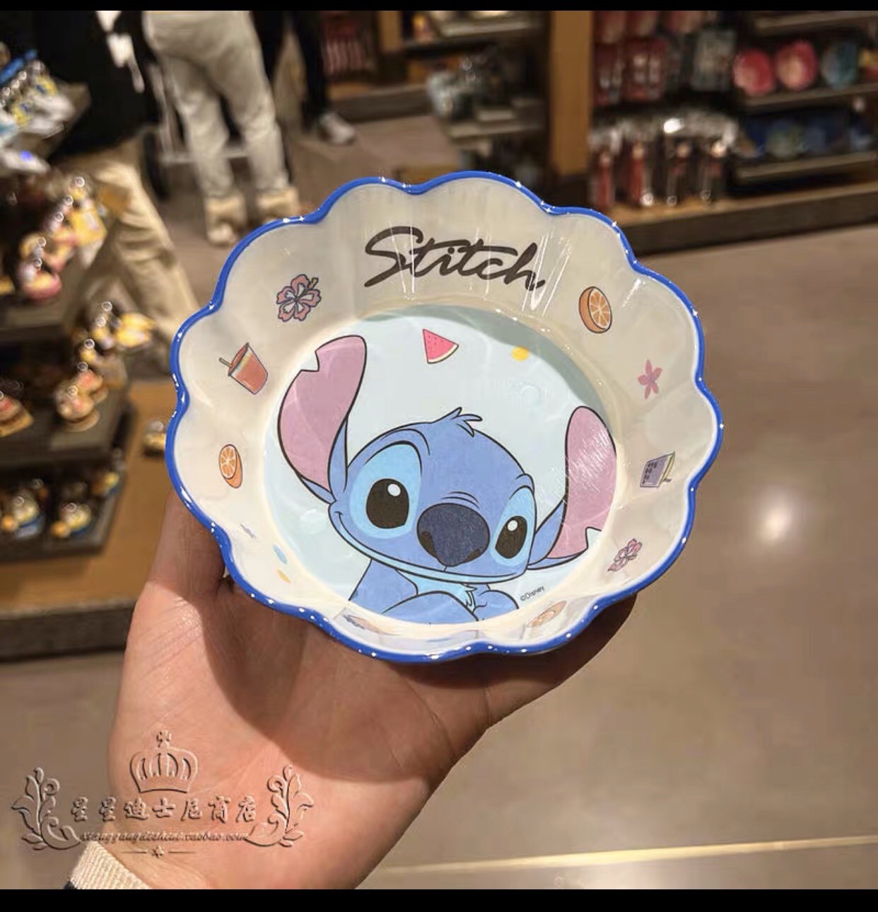 Chén ăn nhựa Melamine viền gợn sóng hình Stitch siêu cute cho bé trai - PDW21102-S
