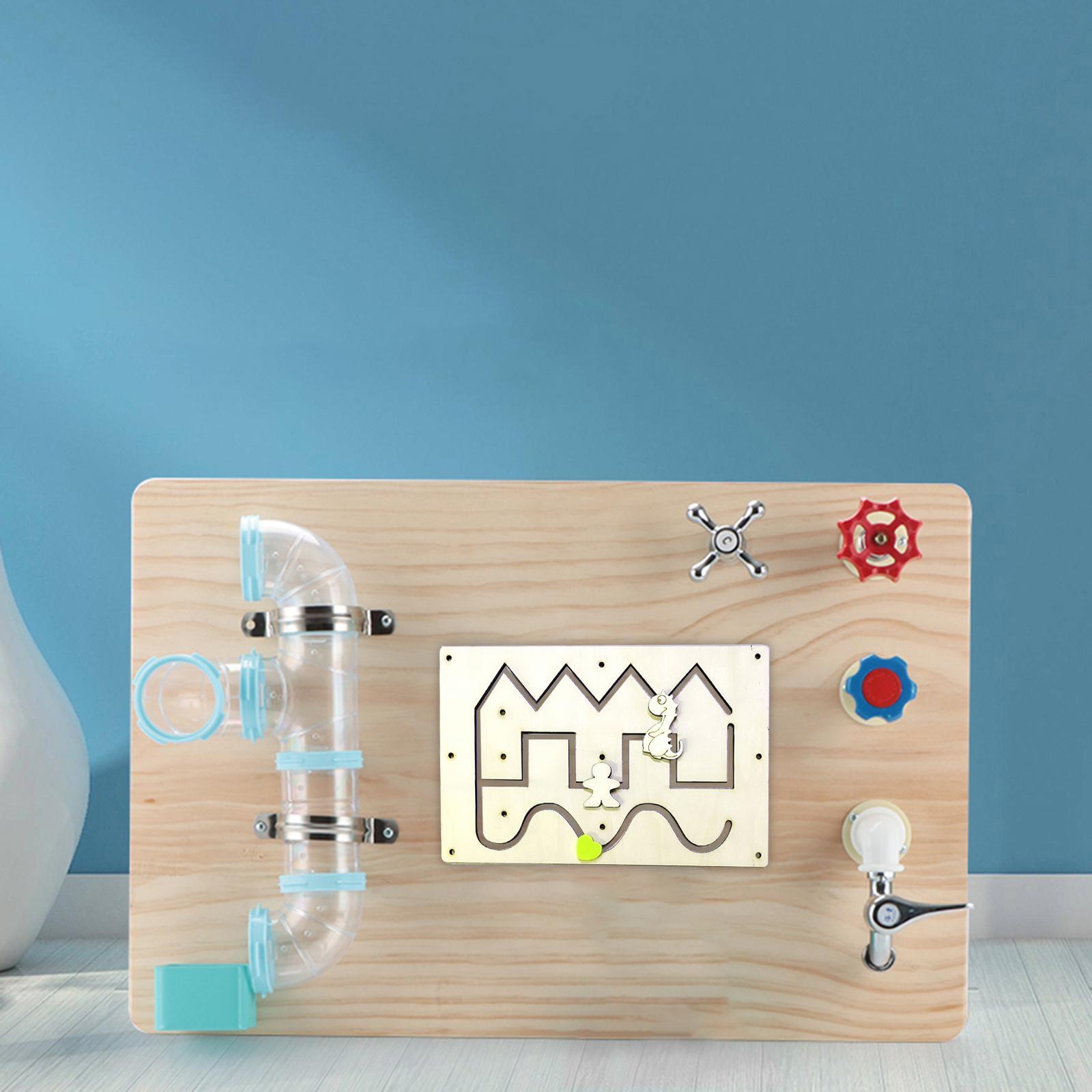 Wooden Busy Board DIY Accessories Multifunctional for Girls Preschool Boys