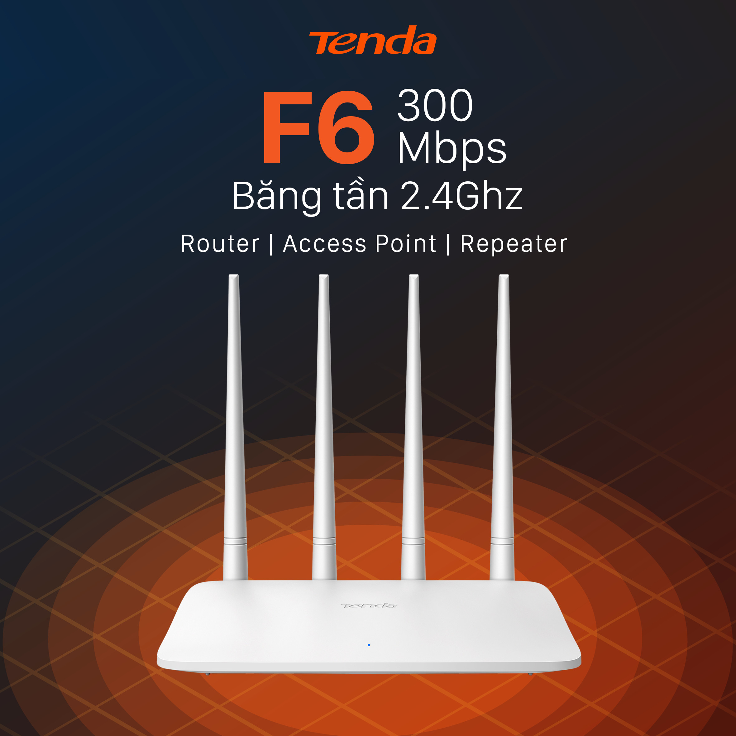 Thiết bị phát Wifi Tenda F6 Chuẩn N 300Mbps - Hàng Chính Hãng