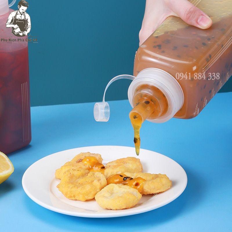 Chai Nhựa Đựng Sốt/Mứt Có Nắp. Dung tích 600ml/800ml/1000ml - Dụng Cụ Pha Chế Tiện Ích