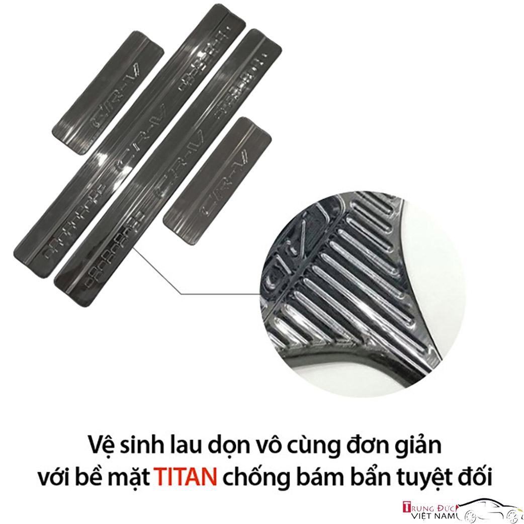 Ốp bậc cửa Titan dành cho xe ô tô HONDA CRV 2018-2021 - Hàng Chính Hãng TDVN