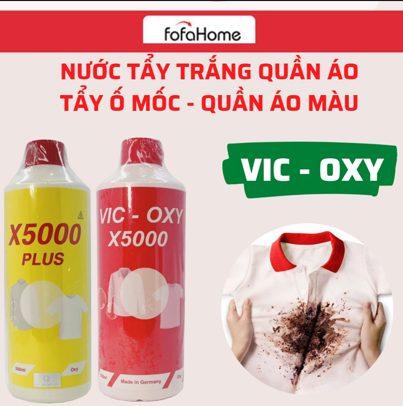 Chai Nước Thuốc Tẩy X5000, Nước Tẩy Trắng, Tẩy Mốc, Vết Ố Quần Áo, Chăn Ga Nước Tẩy Trắng Cao Cấp X5000 Đánh Bay Mọi Vết Bẩn Không Làm Phai Màu Vải Khử Khuẩn