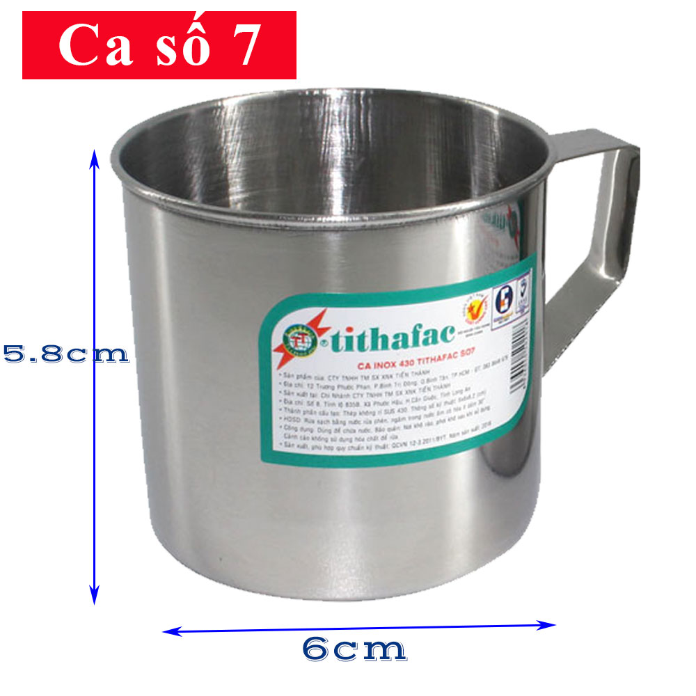 Combo 2 Ca inox có quai kích thước nhỏ phù hợp cho bé học mẫu giáo Tithafac