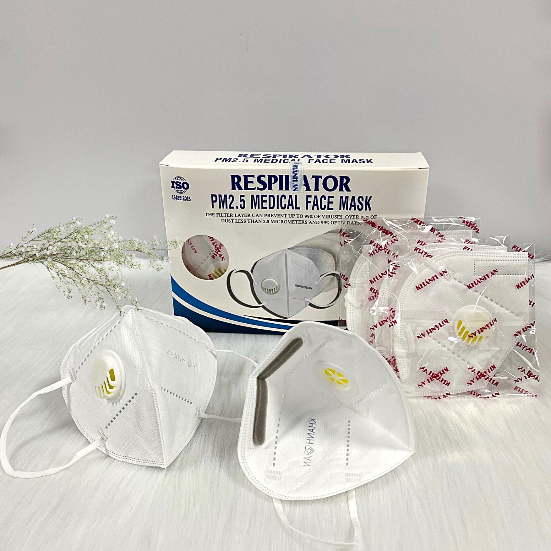 Khẩu trang y tế N95 có van thở Khánh An kháng khuẩn ngăn bụi mịn