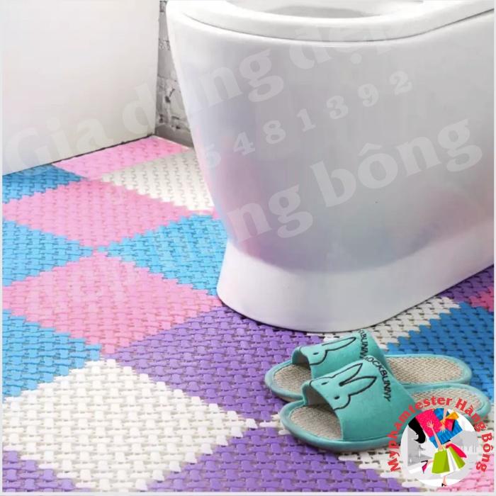 Thảm nhựa lỗ ghép thoát nước nhiều màu cho nhà vệ sinh chống trơn trượt