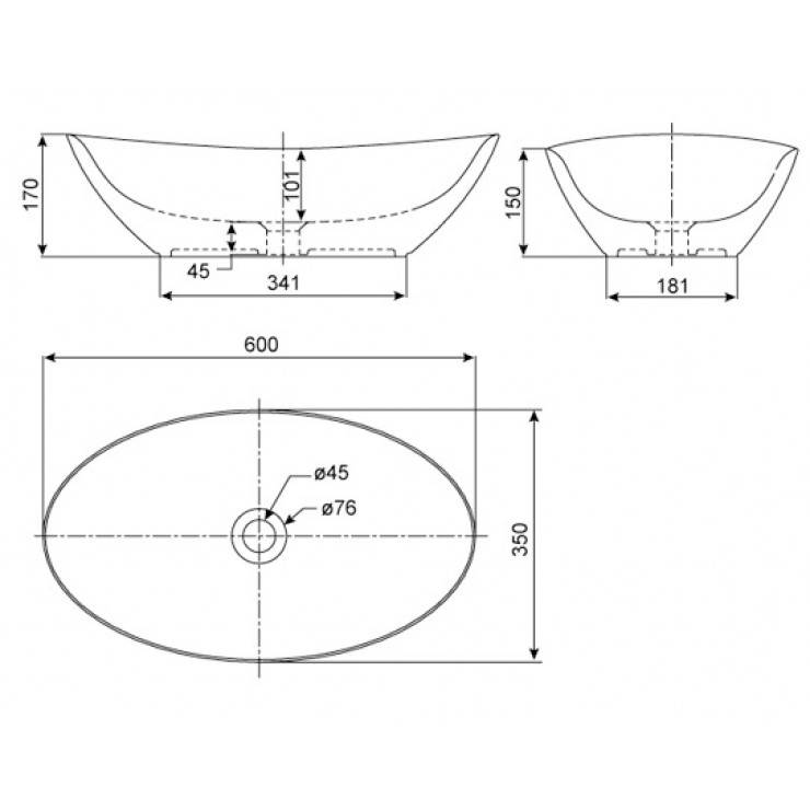 Chậu Rửa Đặt Bàn American Ova WP-F608 Oval