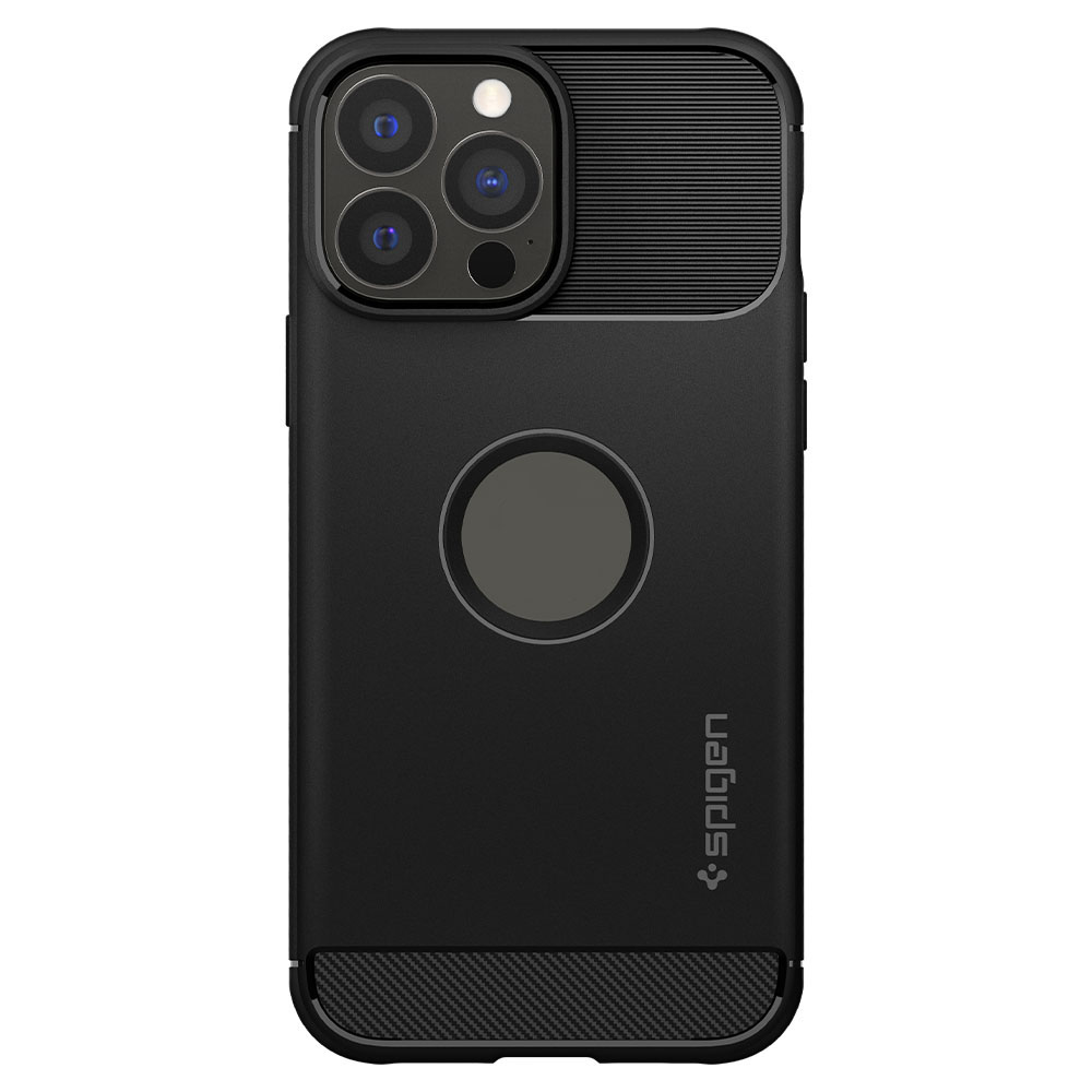 Ốp lưng Spigen Rugged Armor Matte Black cho iPhone 13 Pro Max - Thiết kế nhỏ nhẹ, chống sốc, chống bẩn, viền camera cao - Hàng chính hãng