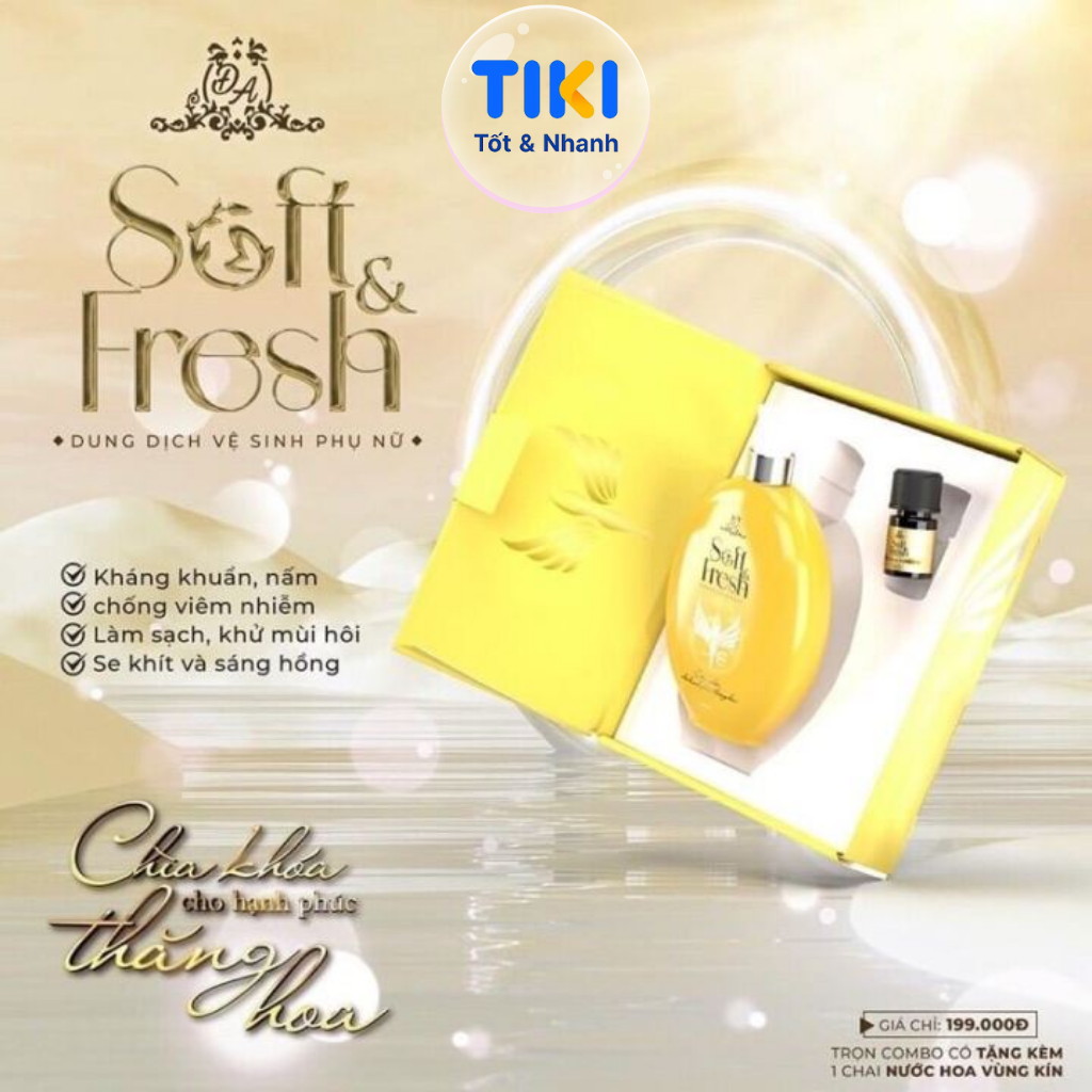 Dung Dịch Vệ Sinh Phụ Nữ Soft &amp; Fresh tặng kèm nước hoa vùng kín và nước hoa body Đông Anh Collagen X3