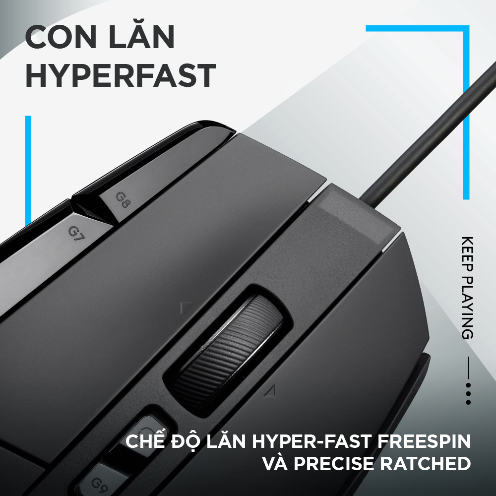 Chuột game có dây Logitech G502 X  – switch LIGHTFORCE hybrid, Cảm biến Hero 25K, 13 nút macro, tương thích Windows/Mac OS -Hàng chính hãng