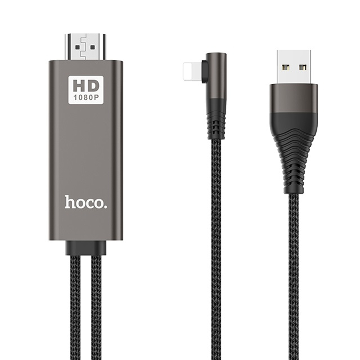 Cáp Chuyển Đổi Lightning Sang HDMI HDMI Hoco UA14 Dài 2m + Tặng Kèm  Miếng Dán Socket Quấn Đầu Cáp - Hàng Chính Hãng
