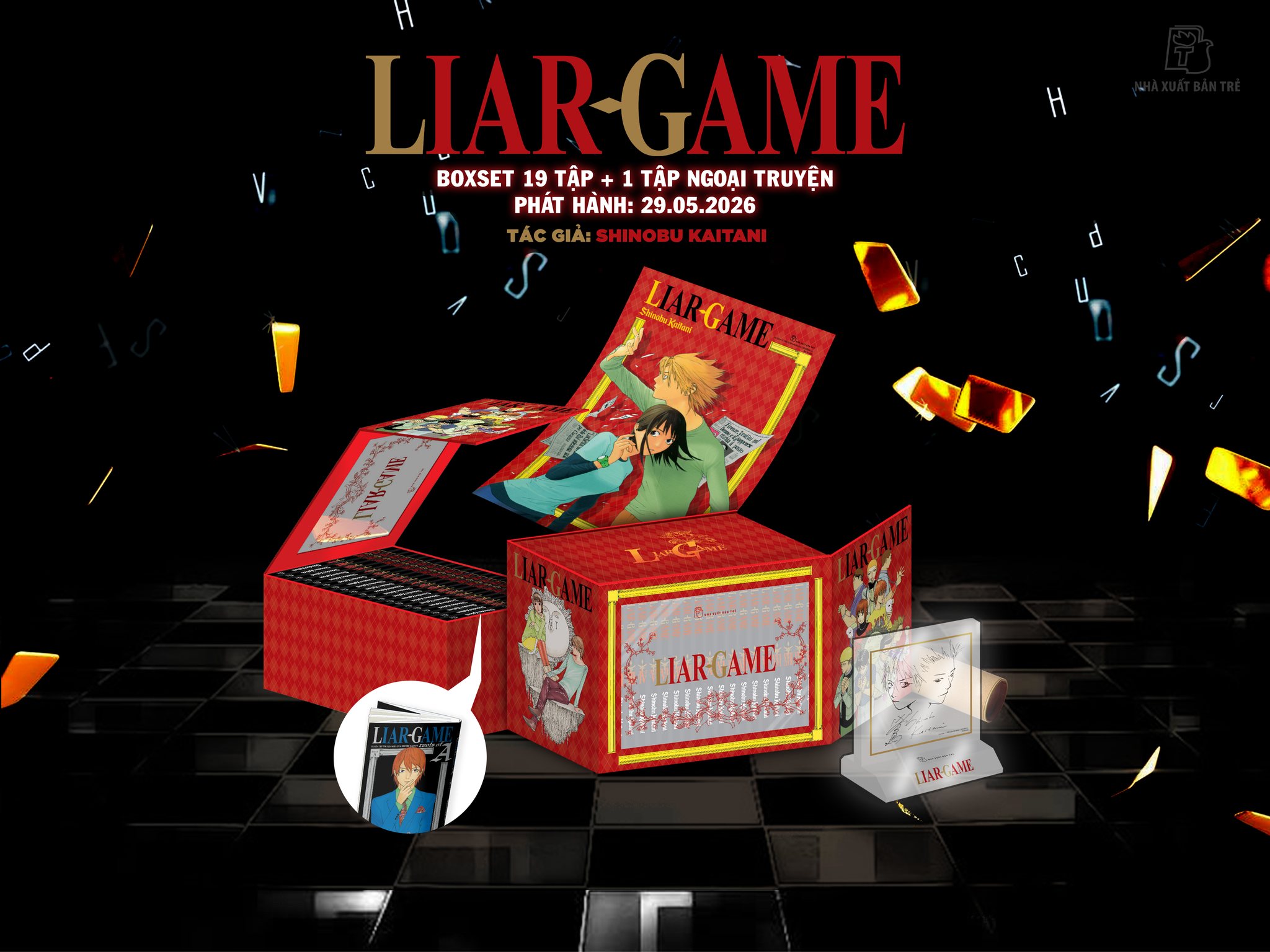 Boxset LIAR GAME 20 TẬP (19 TẬP + NGOẠI TRUYỆN ROOTS OF A) Tặng Kèm Box Nam Châm + Shikishi Standee + Poster Kèm Ống Đựng