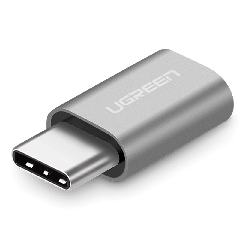 Đầu chuyển Micro USB cái sang USB-Type C đực vỏ nhôm UGREEN US189 30511 - Hàng chính hãng