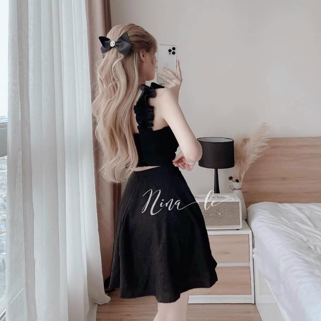 Đầm xoè 2s bèo mocking mặt sau lưng co giãn