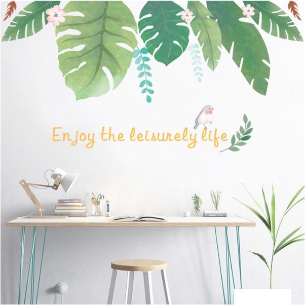 Decal trang trí tường - Lá Dương Xỉ nhạt 02