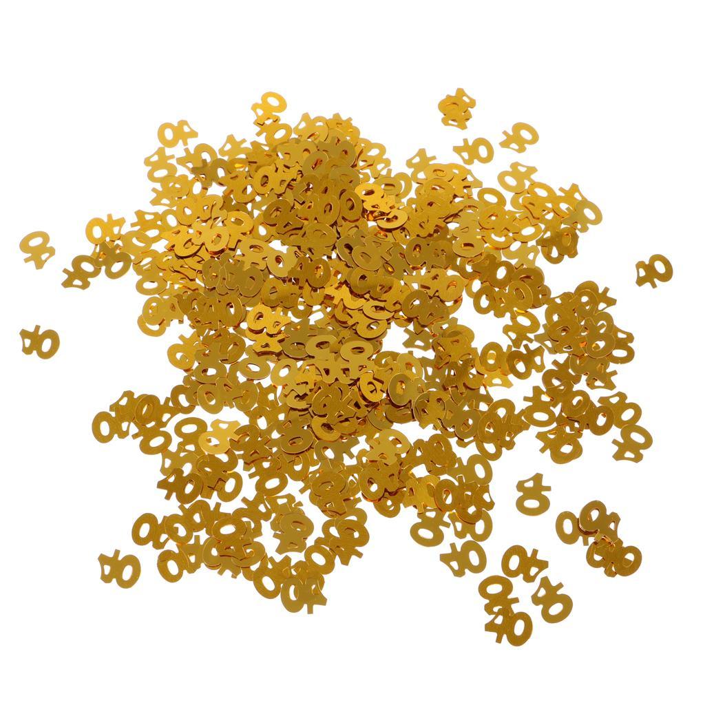2X Table Confetti Age Birthday Party Wedding Anniversary Table Confetti Gold 40