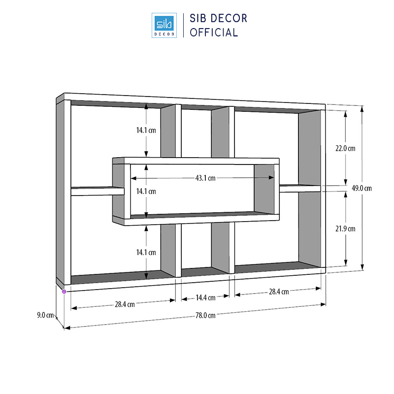 Kệ Gỗ Treo Tường Để Đồ Trang Trí Nhiều Ngăn Thương Hiệu SIB Decor