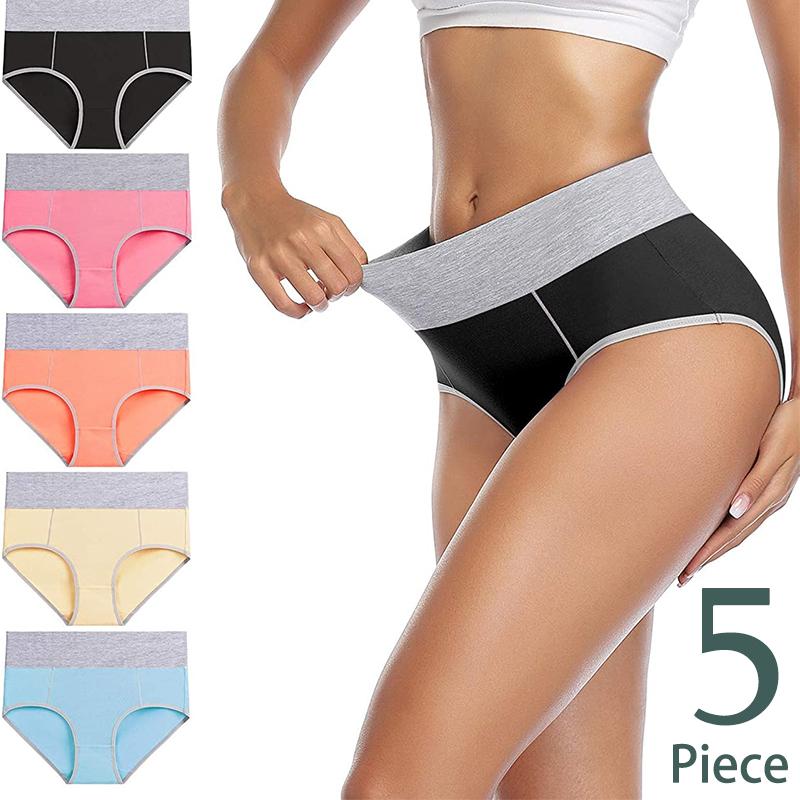 5 Cái/lốc Liền Mạch Cao Cấp Nữ Quần Lót Màu Đen Đơn Giản Quần Lót Cotton Hông-Nâng Quần Lót Cho Nữ