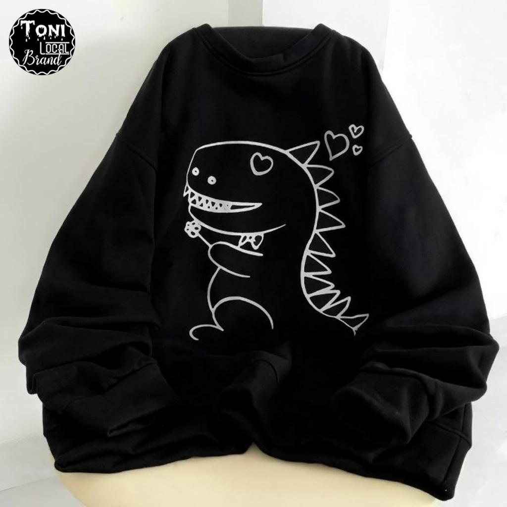 Áo Sweater Nỉ Ngoại nam nữ chống nắng giữ ấm hình Khủng Long