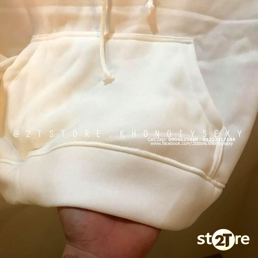 Áo hoodie unisex 2T Store H05 màu trắng