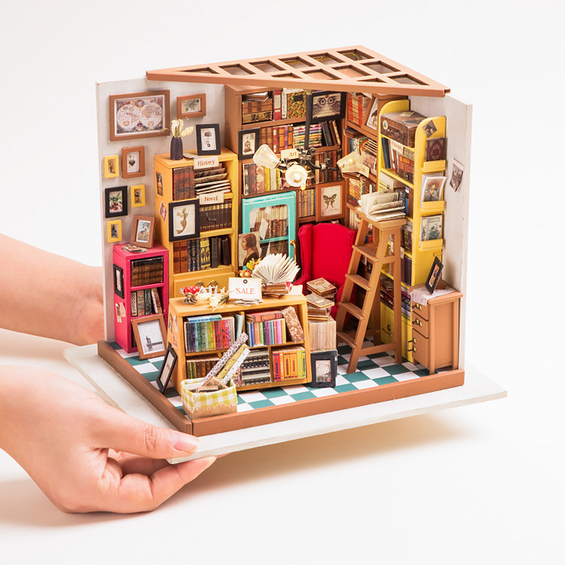 Đồ chơi lắp ráp gỗ 3D Mô hình Nhà DIY Doll House Sam's Study DG102