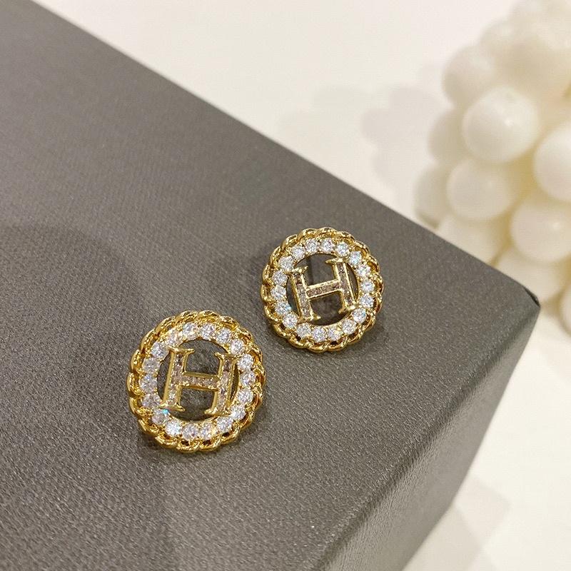 Khuyên tai bông tai nữ trong chữ H dự tiệc đẹp Ring House