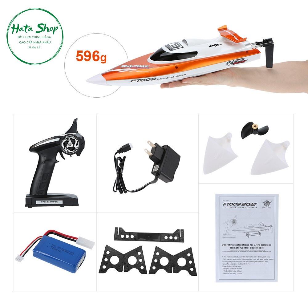 Tàu Cano điều khiển từ xa FT009 siêu tốc cano Racing Boat RC 2.4GHZ Radio Control High Speed tốc độ 30km/h