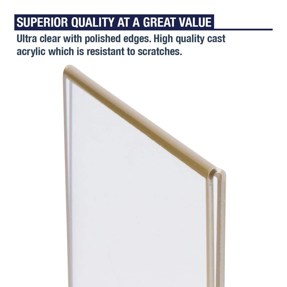 Bộ 2 khung ảnh mặt vàng mặt vàng, giá vẽ trong suốt cho các tấm, khung vàng cho số bàn đám cưới, giá đỡ thực đơn, khung ảnh