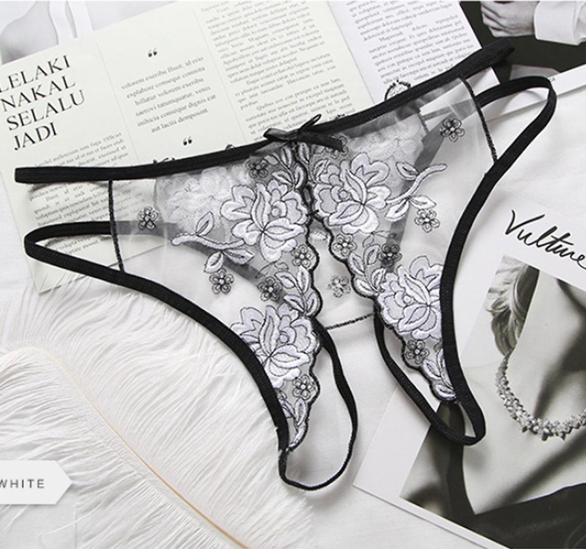 Quần lót nữ sexy gợi cảm thêu hoa ren trắng