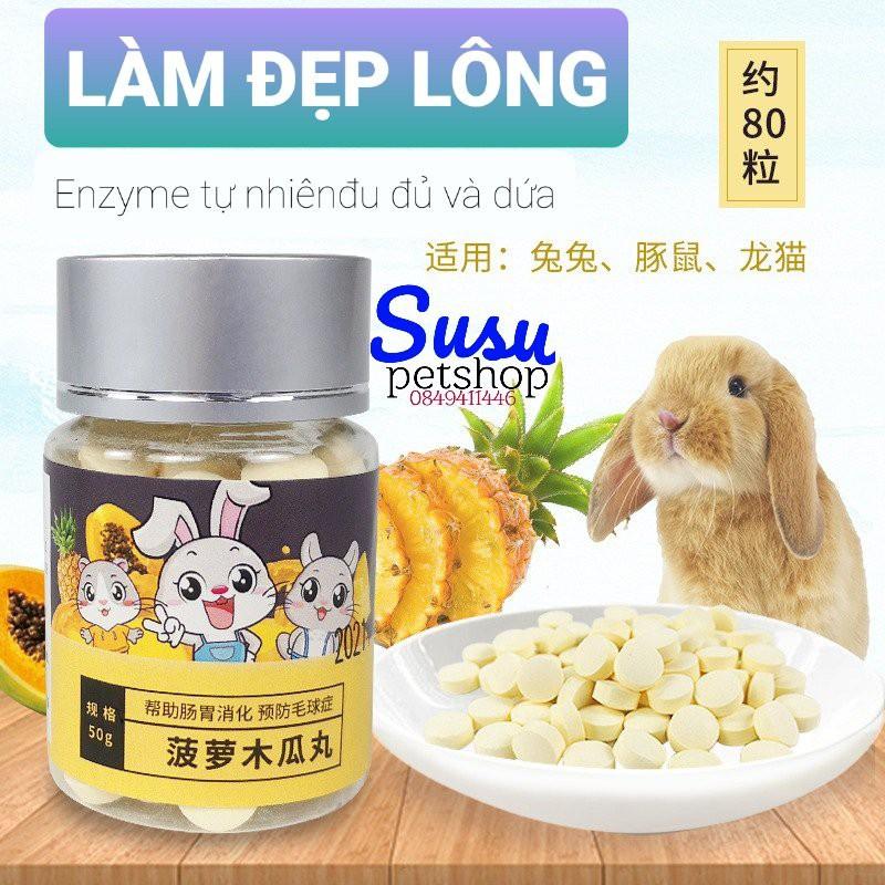 Viên Đu Đủ+Thơm làm đẹp lông cho Thỏ, Bọ và Chin
