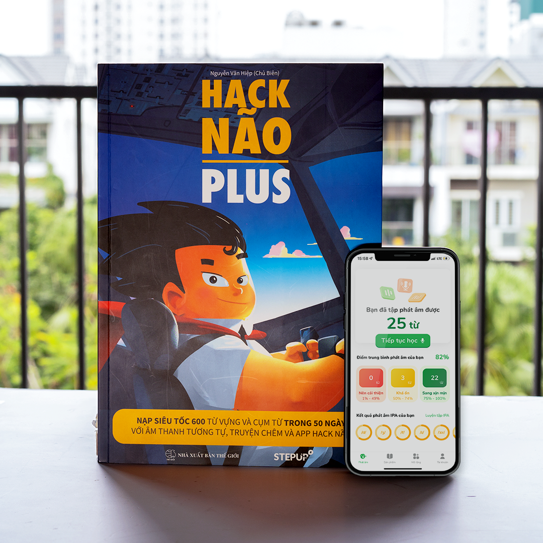 Sách - Hack Não Plus (Phiên bản 2022) - Tặng App Hack Não Pro học phát âm miễn phí