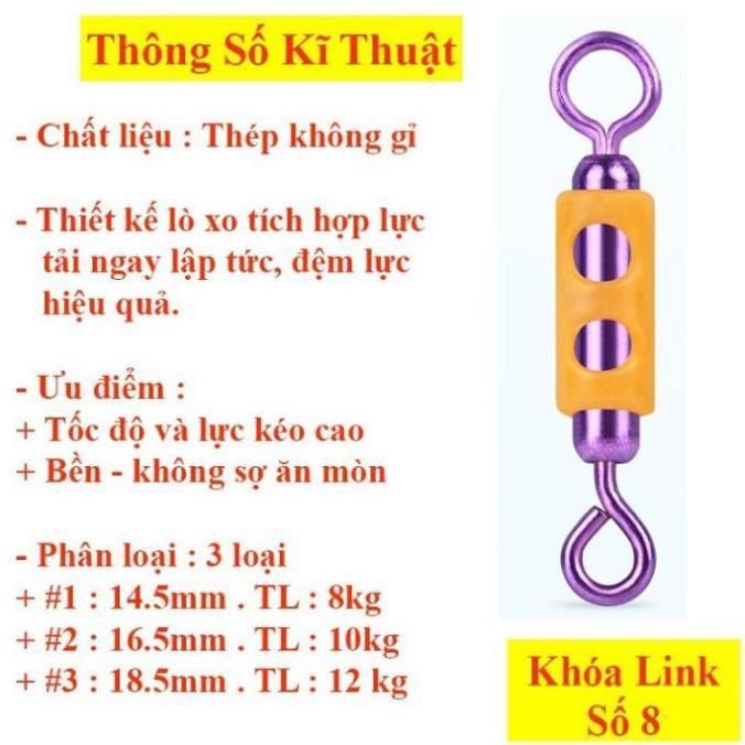 Sét 5 Khóa Link Ma ní Buộc Trục Câu Đài Câu Đơn Chống Xoắn Cao Cấp PK40 đồ câu FISHING_HD