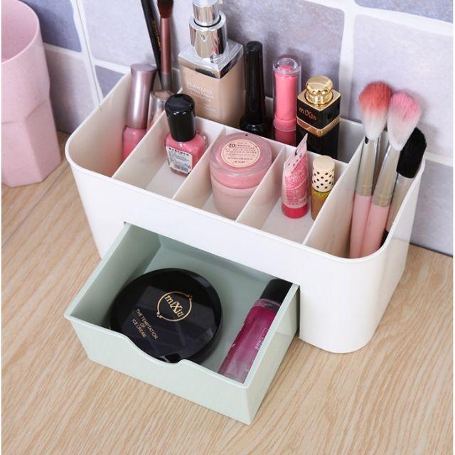 Hộp đựng mỹ phẩm, kệ để đồ trang điểm có ngăn kéo bằng nhựa